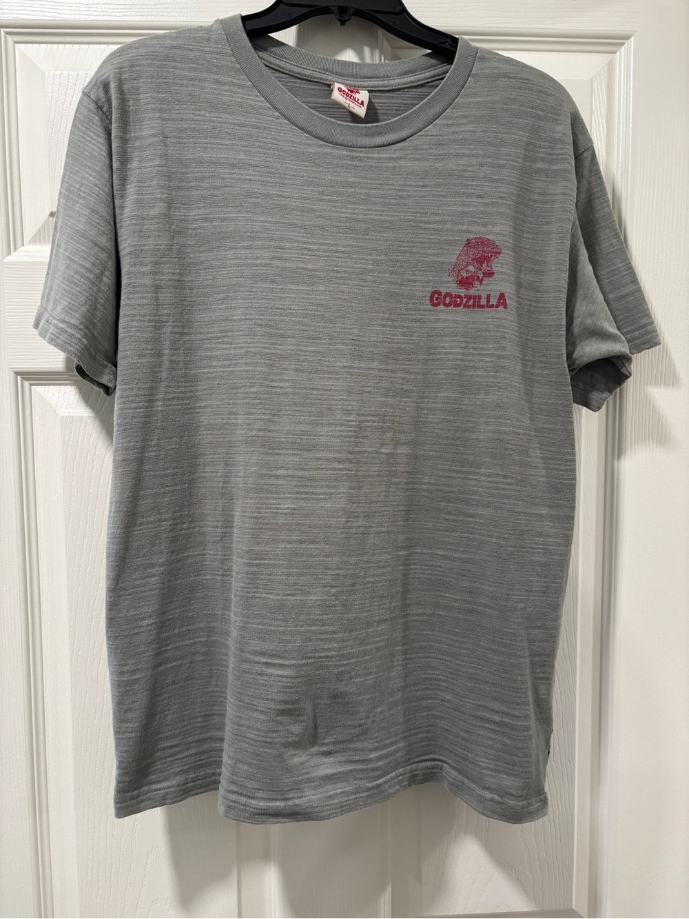Godzilla Great Wave Kanagawa T-Shirt Men L Gray Hokusai Japanese Graphic